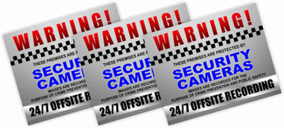 KREEPO WARNING! THESE PREMISES ARE PROTECTED BY SECURITY CAMERAS IMAGES ARE RECORDED FOR THE PURPOSE OF CRIME PREVENTION AND PUBLIC SAFETY 24/7 OFFSITE RECORDING Emergency Sign