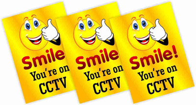 CVANU Smile you're on CCTV Emergency Sign