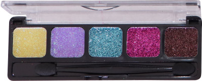 J & H 5 Color Creamy Shining Ultra Glitter Eyeshadow Palette 10 g(MultiColor)