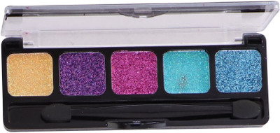 Professional 5 Color Creamy Ultra Shiny Glitter EyeShadow Palette 10 g(Multi Color Matt & Shimmer)