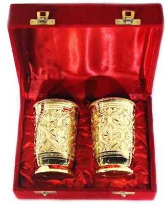 Metalmastery GOLD GLASS PAIR(SG7) Glass Set Water/Juice Glass(200 ml, Silver, Gold)