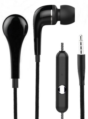 Meyaar Series Metal in-Ear Earbuds with High Bass for Android Wired Headset(Black, In the Ear)