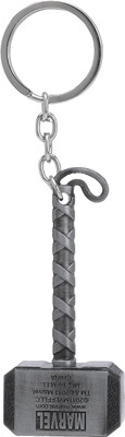 ZEBA One Point Collections Keyring Keychain Thor Hammer Silver Brass With Wording Metal Key Chain Key Chain