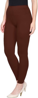 WECAN FASHION Ankle Length  Ethnic Wear Legging(Brown, Solid)