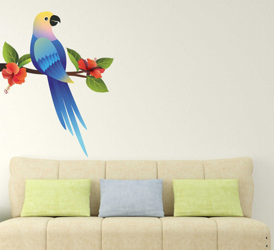 Littlebuds 75 cm Parrot Removable Sticker(Pack of 1)