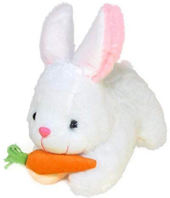 Trendy Home Decor Soft Toy Rabbit with carrot Gift Set (pack of 2)  - 26 cm(White)