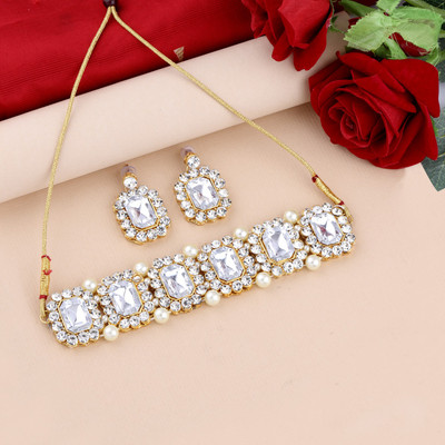 Shreenathji Jewellers Alloy Gold-plated Rose Gold Jewellery Set(Pack of 1)