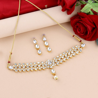 Shreenathji Jewellers Alloy Gold-plated Brown Jewellery Set(Pack of 1)