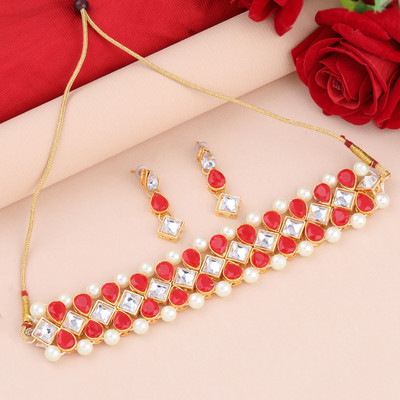Paola Alloy Red Jewellery Set(Pack of 1)