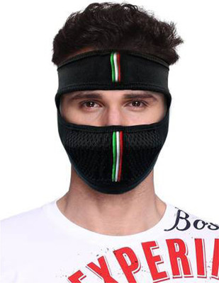 HornFlow Black Bike Face Mask for Boys & Girls(Size: Free,  Balaclava)