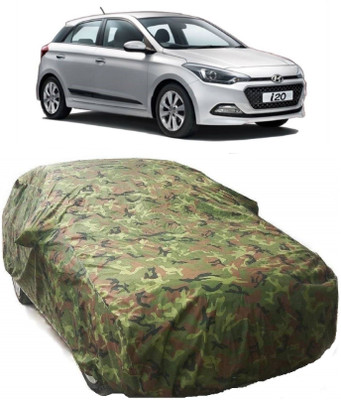 AutoKick Car Cover For Hyundai Elite i20 (With Mirror Pockets)(Green)