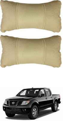 JVG Beige Leather Car Pillow Cushion for Nissan(Rectangular, Pack of 2)