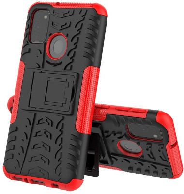 Elica Bumper Case for Samsung Galaxy M21(Red, Rugged Armor, Silicon, Pack of: 1)