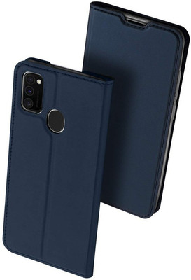 Elica Book Cover for Samsung Galaxy M21(Blue, Magnetic Case, Pack of: 1)