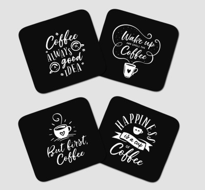 ECFAK Square Wood Coaster Set(Pack of 4)