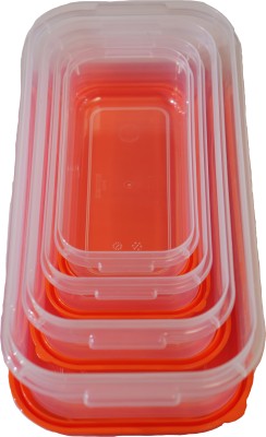 RFL Plastic Utility Container  - 700 ml, 1000 ml, 1900 ml, 3300 ml(Pack of 4, Orange)