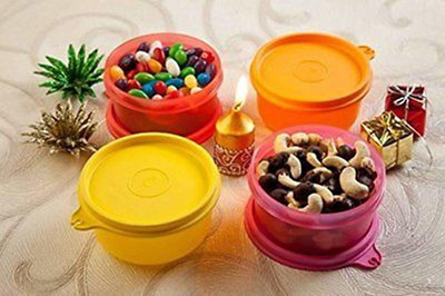 TUPPERWARE Plastic Pickle Jar  - 208 ml(Pack of 4, Multicolor)