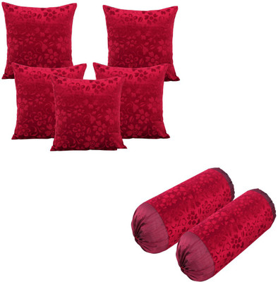 Flipkart SmartBuy Self Design Cushions & Bolsters Cover(Pack of 7, 40 cm*40 cm, Maroon) deal from flipkart