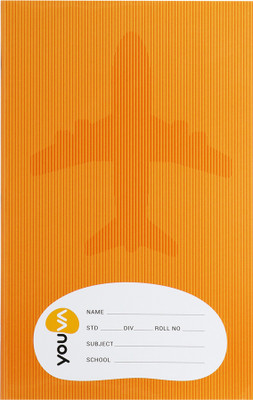 NAVNEET Youva Soft Bound Brown Cover Long Book 17x27 cm Single Line Regular Notebook Single Line 68 Pages(Orange, Pack of 12)