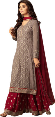 Bhumik Enterprise Georgette Embroidered Kurta & Palazzo Material