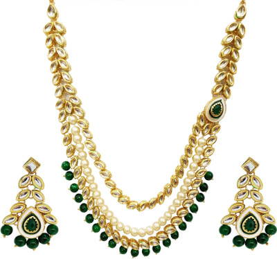 Chrishan Alloy Gold-plated White, Gold, Green Jewellery Set(Pack of 1)