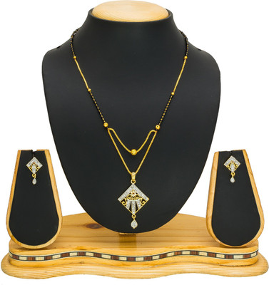 AADITA Metal, Alloy Gold-plated Silver, Black Jewellery Set(Pack of 1)
