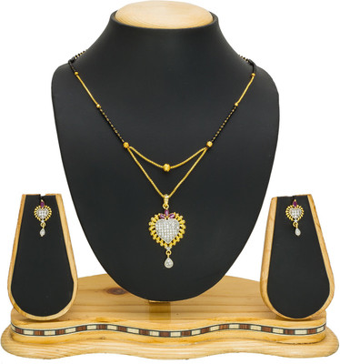 AADITA Metal, Alloy Gold-plated Black, Pink, Silver Jewellery Set(Pack of 1)