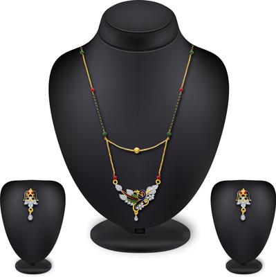 AADITA Metal, Alloy Gold-plated Multicolor Jewellery Set(Pack of 1)