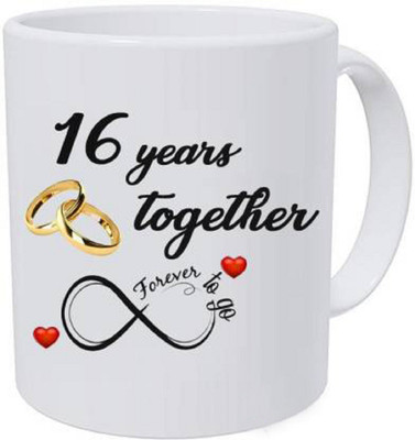 Alexus Happy 16th Marriage Anniversary 16years love Ceramic Coffee Mug(325 ml)