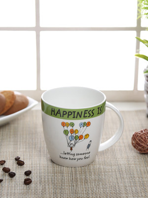 CLAY CRAFT MM-ANGEL-HAPP-LETTING SOMEONE Ceramic Coffee Mug(300 ml)