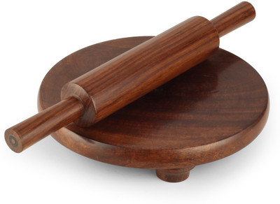 Ideale Rolling Pin & Board(Brown, Pack of 2)