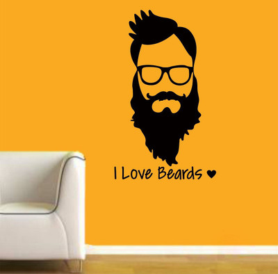 Littlebuds 70 cm I Love Beard Removable Sticker(Pack of 1)
