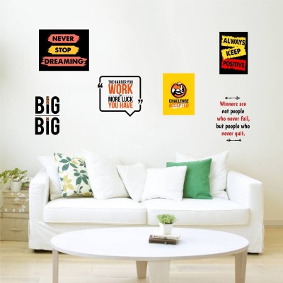 Decal O Decal 20 cm Life Motivation Quotes Wall Stickers (PVC Vinyl,Multicolour) Self Adhesive Sticker(Pack of 6)