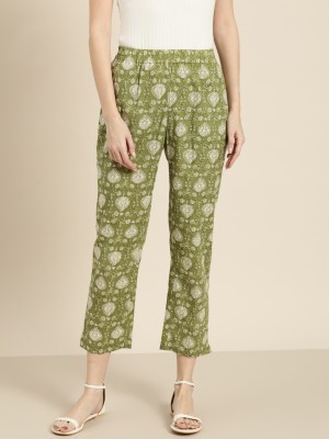 Shae by SASSAFRAS Regular Fit Women Green, White Trousers