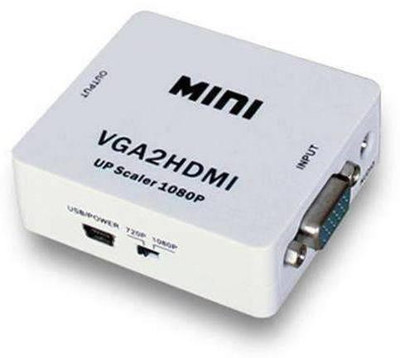 Com C  TV-out Cable VGA to HDMI convator(White, For TV, 0.15 m)