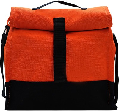Marine Pearl Thermal Sling Lunch Bag with Bottle Spoon Folk Holder / Seprate Pocket For Spices / Adjustable Height Waterproof Lunch Bag(Orange, 11 inch)