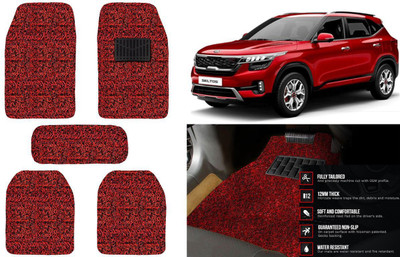Auto Kite Plastic, PVC, Vinyl Standard Mat For  Kia Seltos(Red, Black)