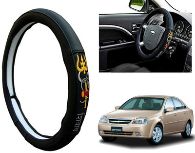 WolkomHome Steering Cover For Chevrolet Optra(Black, Leatherite)