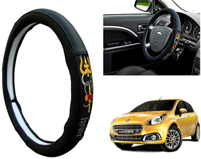 WolkomHome Steering Cover For Fiat Punto Evo(Black, Leatherite)