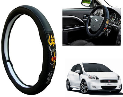WolkomHome Steering Cover For Fiat Punto(Black, Leatherite)