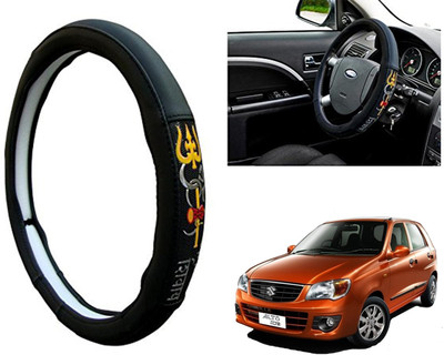 WolkomHome Steering Cover For Maruti Alto K10(Black, Leatherite)