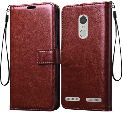 COVERNEW Flip Cover for Lenovo K6 Power(Brown, Dual Protection, Pack of: 1)