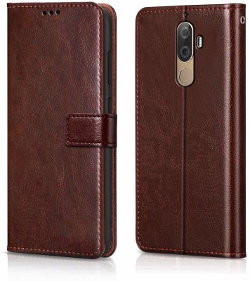 Coverage Flip Cover for Lenovo K8 Note(Brown, Dual Protection, Pack of: 1)