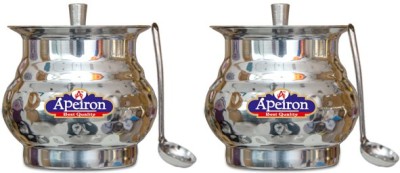 Apeiron Steel Utility Container  - 300 ml(Pack of 2, Silver)