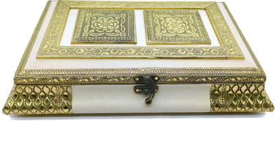 RHANDICRAFT Dry Fruit Box /Dry Fruit Box / Wooden Dry Fruit Box / Sweets Box / Oxidized Meenakari Dry Fruit Box / Gift Box / Wedding Function For Home / Platter Wooden Decorative Platter Wood, Aluminium Decorative Platter (Gold, White) Wood Decorative Platter (Gold) Wood Decorative Platter(Gold, Whi