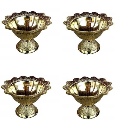 Utkarsh Brass (Pack of 4) Table Diya(Height: 1.37 inch)