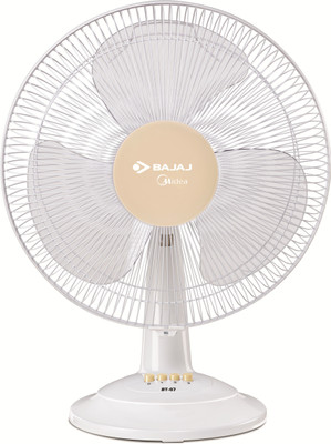 Bajaj MIDIEA BT-07 400MM 400 mm 3 Blade Table Fan(WHITE, Pack of 1)