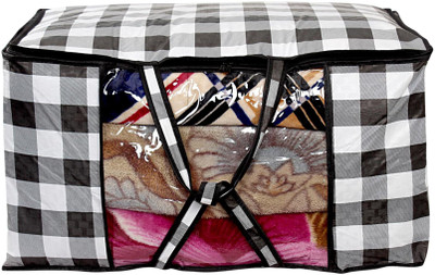 The Furnishing Tree Gingham Pattern Blanket/Quilt Bag TFTBK35_S(Black, White)