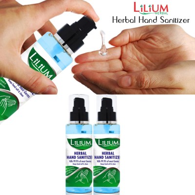 LILIUM Herbal , Spray,100ml Pack of 2 Hand Sanitizer Bottle(2 x 100 ml)