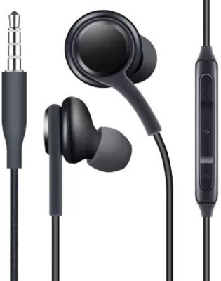 Meyaar Original Super Heavy Bass with Mic & Volume Control Wired Headset(Black, In the Ear)